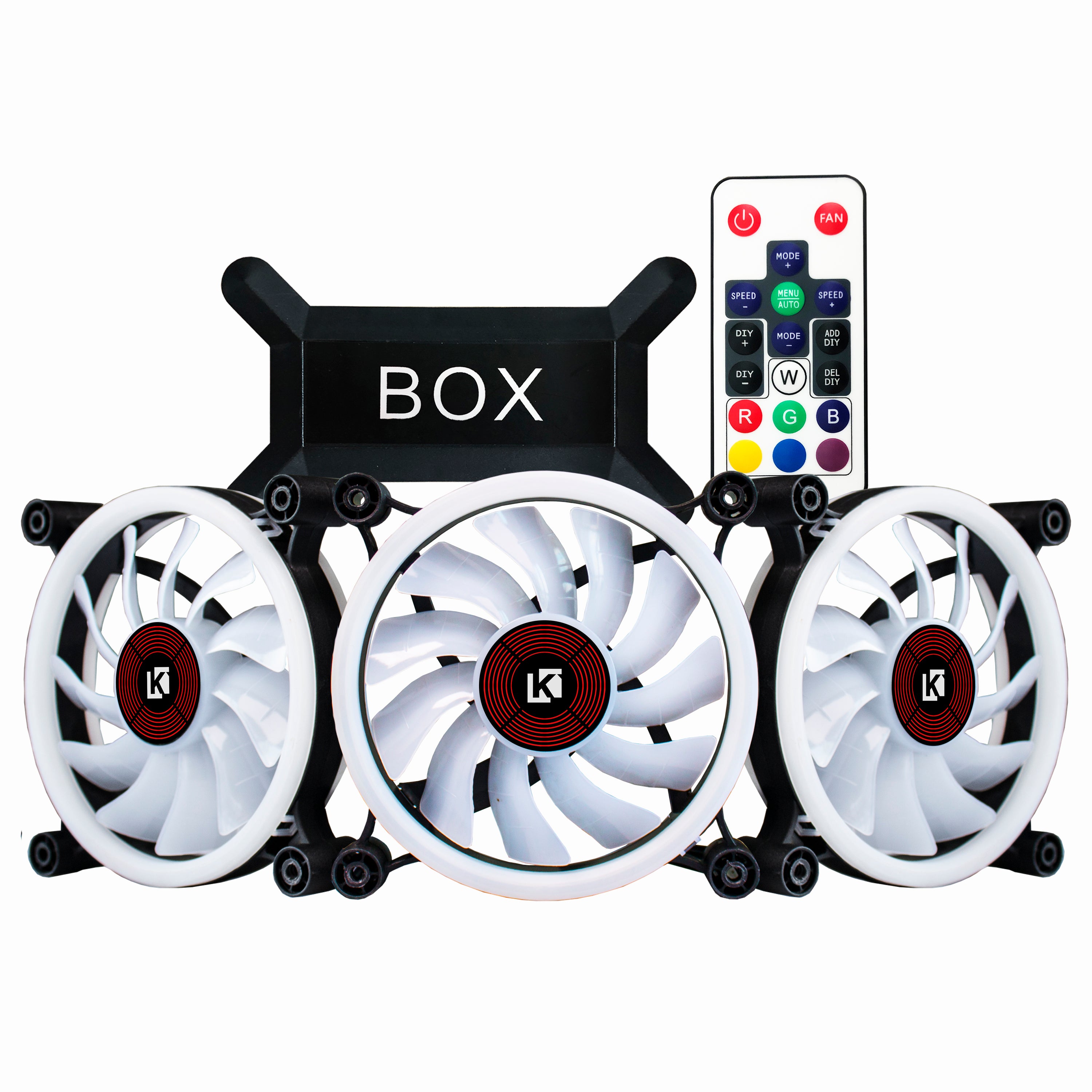 KEDIERS RGB Case Fans, 3 Pack 120mm Quiet Computer Cooling PC Fans, Music Rhythm 5V ARGB Addressable Motherboard SYNC/RC Controller, Colorful Cooler Speed Adjustable with Fan Control Hub